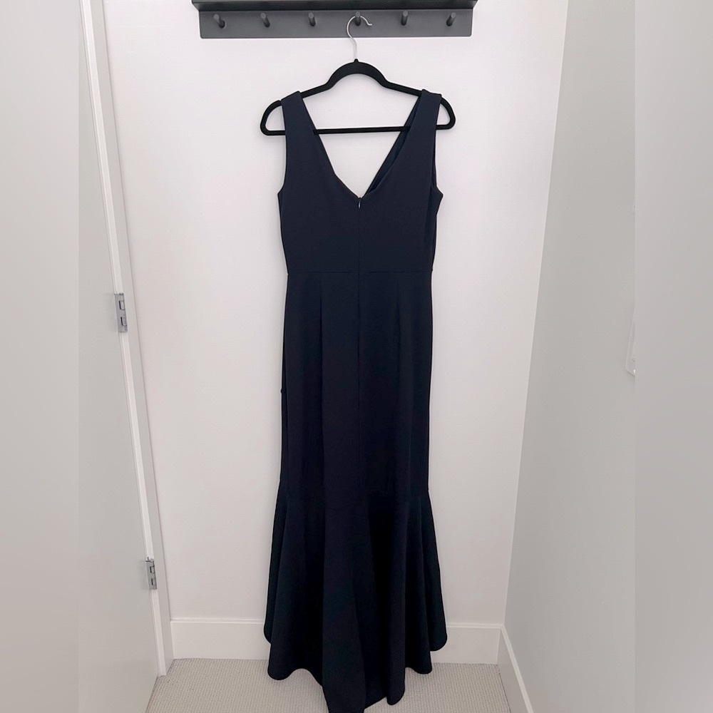 Joseph Ribkoff Sleeveless Navy High-Low V-Neck Dress - Picture 6 of 7